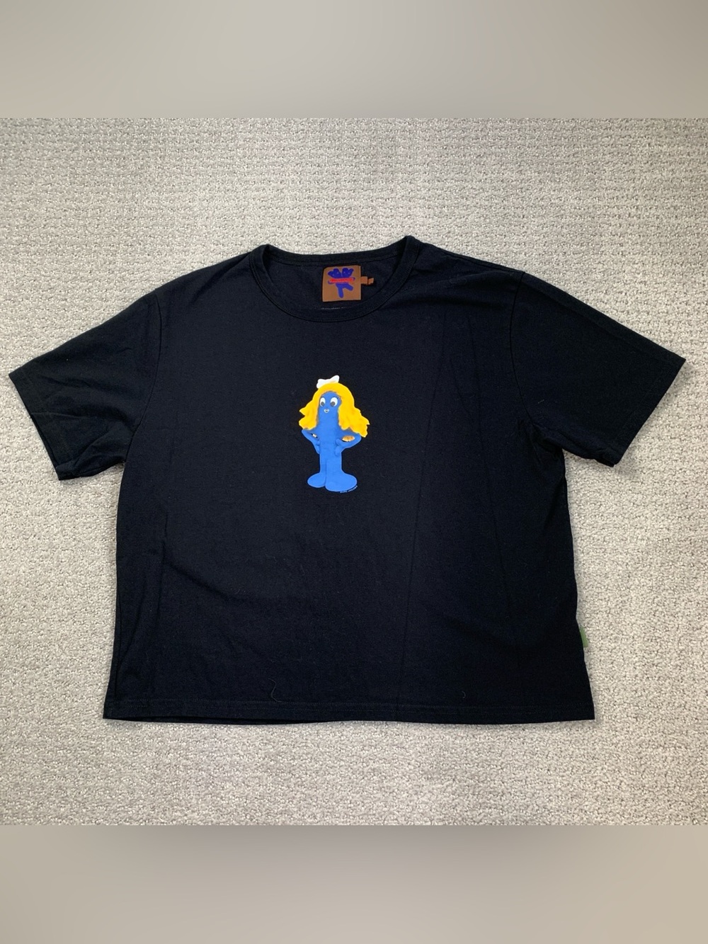 Heaven by Marc Jacobs Gumby Goo Black Graphic Baby Tee T-shirt, Women’s XXL